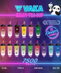 VAKA 奶茶杯 7500口大容量一次性電子霧化器
