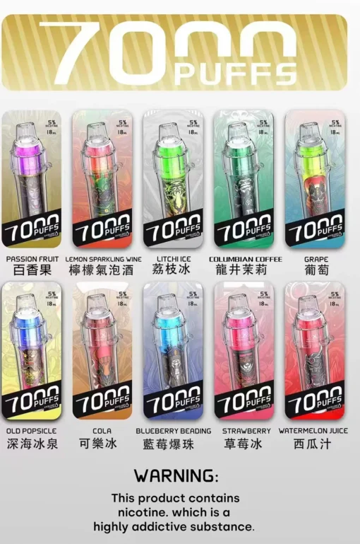 HEBAT BOOM 7000 PUFFS喜貝抛棄式電子煙 Hebat一次性電子煙 批發:圖片 6
