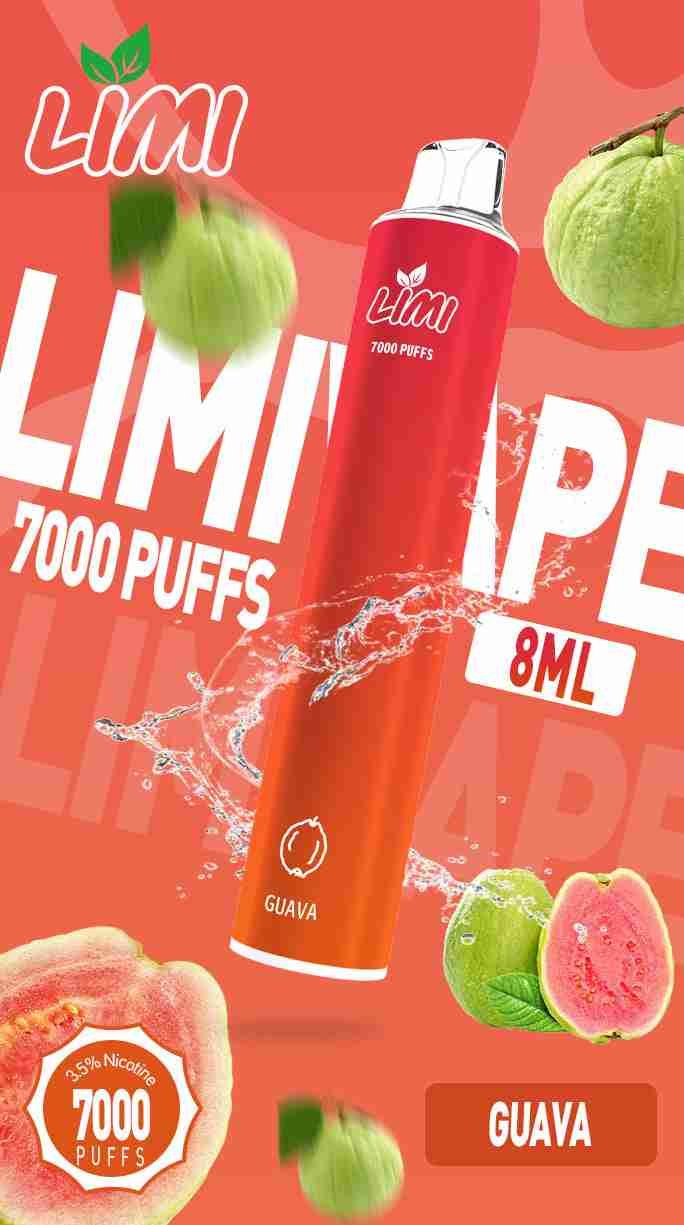 LIMI 7000 Puffs拋棄式電子煙,超強推薦,台灣Vape界的頂級一次性電子煙首選!搭載14ml超大煙油容量與600mAh可充電電池,提供約7000口暢快體驗,無需注油或維護,確保不漏油、無焦味。15款精選口味,台灣現貨,立即點燃你的味蕾派對!
